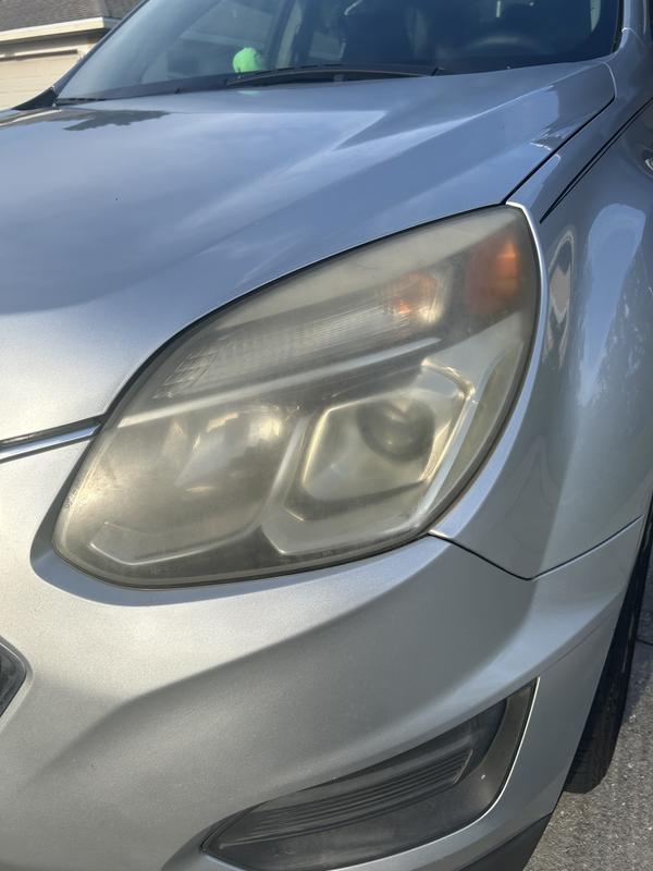 Cloudy oxidized headlight before restoration